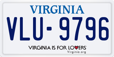 VA license plate VLU9796