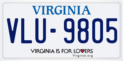 VA license plate VLU9805
