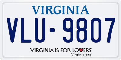 VA license plate VLU9807