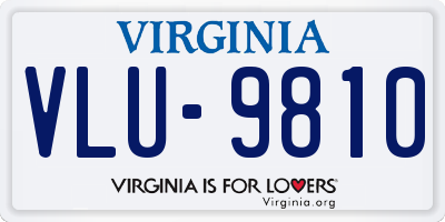 VA license plate VLU9810