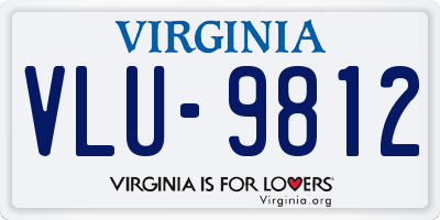 VA license plate VLU9812