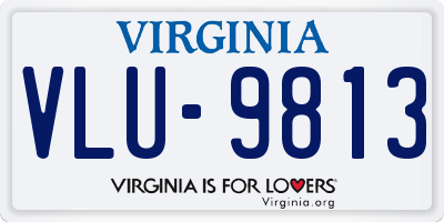 VA license plate VLU9813