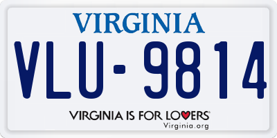 VA license plate VLU9814