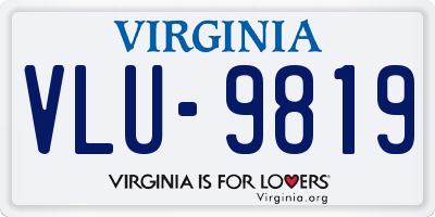 VA license plate VLU9819