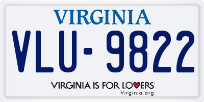 VA license plate VLU9822