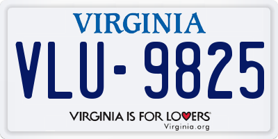 VA license plate VLU9825