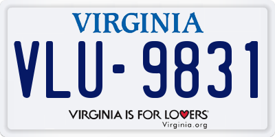 VA license plate VLU9831