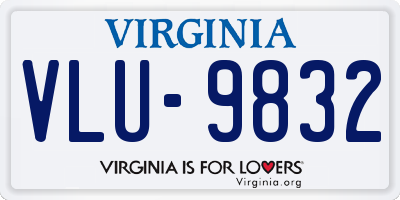 VA license plate VLU9832