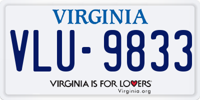 VA license plate VLU9833