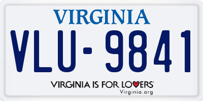 VA license plate VLU9841