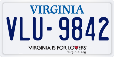 VA license plate VLU9842