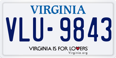 VA license plate VLU9843