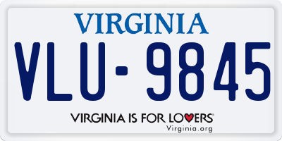 VA license plate VLU9845