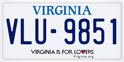 VA license plate VLU9851