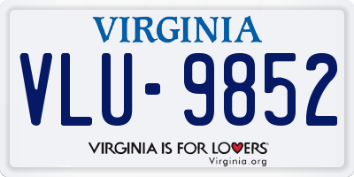 VA license plate VLU9852