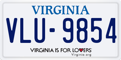 VA license plate VLU9854