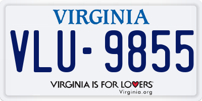 VA license plate VLU9855
