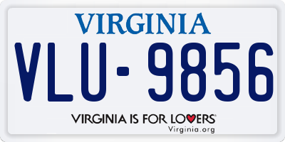 VA license plate VLU9856