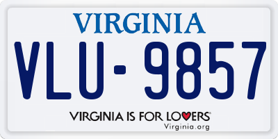 VA license plate VLU9857