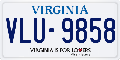 VA license plate VLU9858