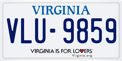 VA license plate VLU9859