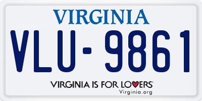 VA license plate VLU9861