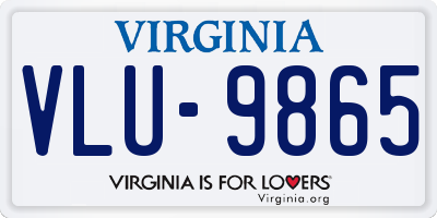 VA license plate VLU9865