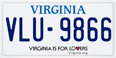 VA license plate VLU9866