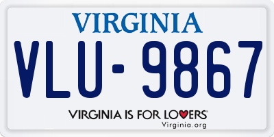 VA license plate VLU9867