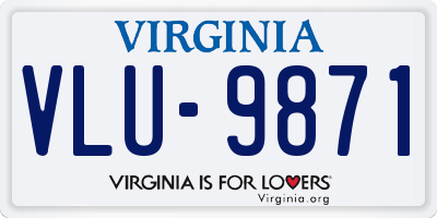 VA license plate VLU9871
