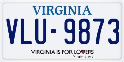 VA license plate VLU9873