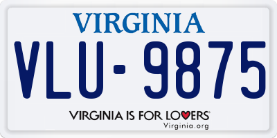 VA license plate VLU9875