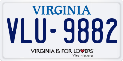 VA license plate VLU9882