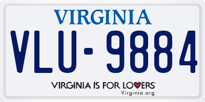 VA license plate VLU9884