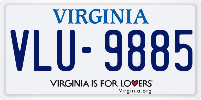 VA license plate VLU9885