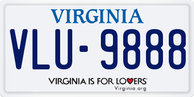 VA license plate VLU9888