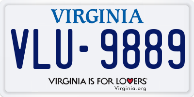 VA license plate VLU9889