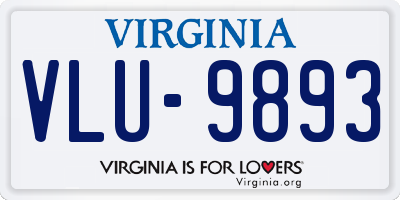 VA license plate VLU9893