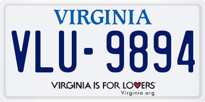 VA license plate VLU9894