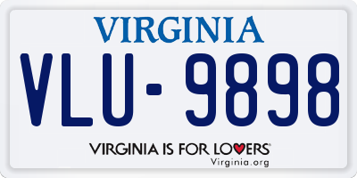 VA license plate VLU9898