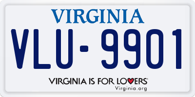 VA license plate VLU9901