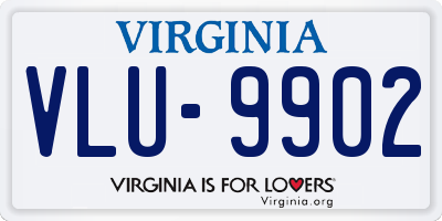 VA license plate VLU9902