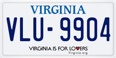 VA license plate VLU9904