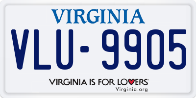 VA license plate VLU9905