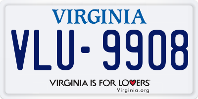 VA license plate VLU9908