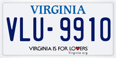 VA license plate VLU9910
