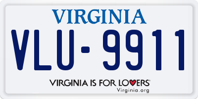 VA license plate VLU9911