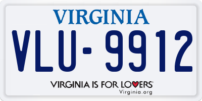VA license plate VLU9912