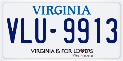 VA license plate VLU9913