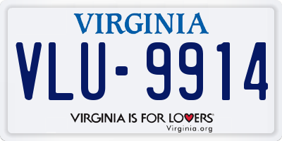 VA license plate VLU9914
